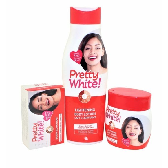 US SELLER  ORIGINAL PRETTY WHITE TRIO( LOTION,SOAP, BODY CREAM) EXP 8/23-7/26 - Picture 1 of 4